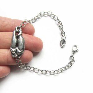 Two Cats bracelet with Celtic knot cast in pewter from my original carving cats
